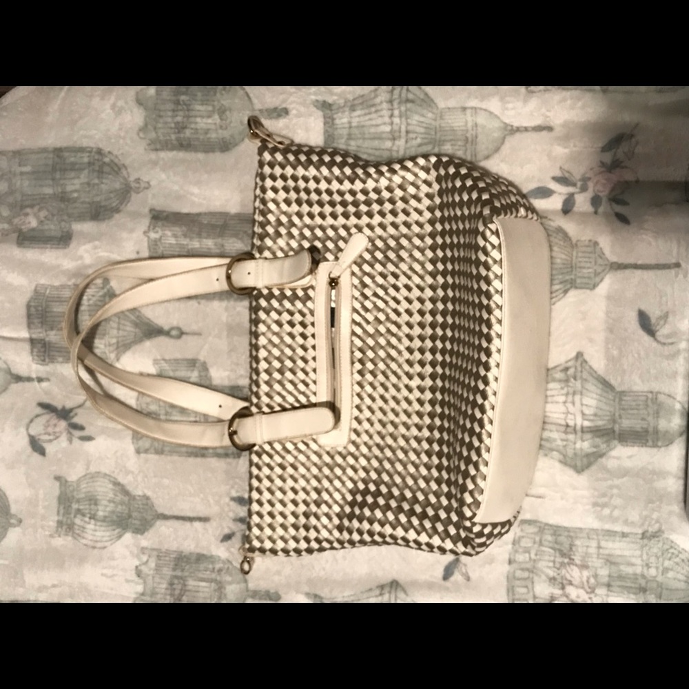 Silver and White Bag